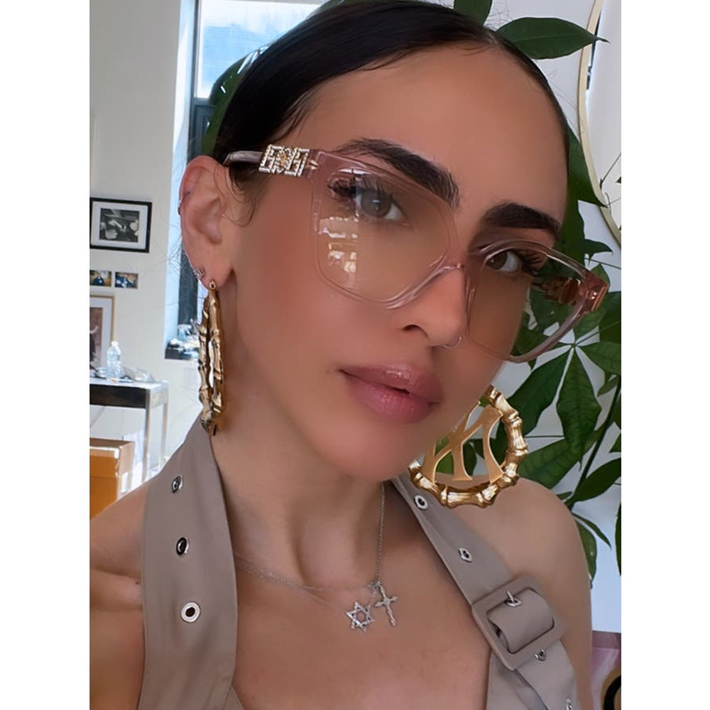 NEW Versace VE3358-B Pink Crystal Strass Oversized Frames
